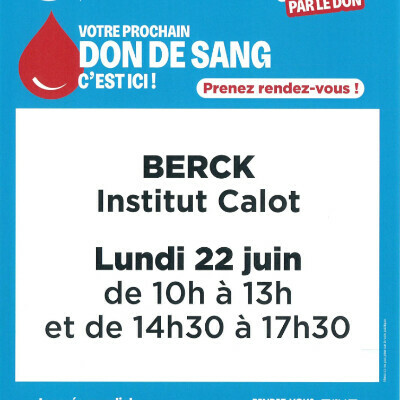 Don de sang - Institut Calot