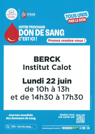 Don de sang - Institut Calot