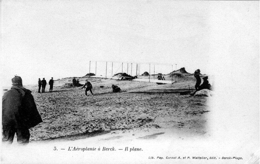 Anonyme, L’aéroplane à Berck, il plane, ca 1904, coll. Musée Opale Sud