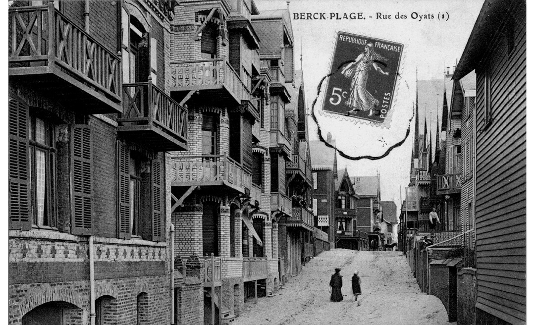 Anonyme, Berck-Plage, rue des Oyats, ca. 1900, carte postale, coll. Musée Opale Sud