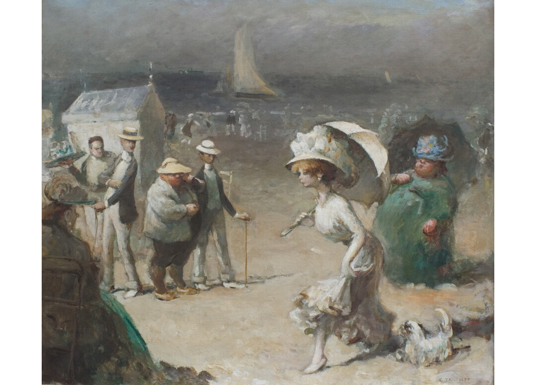 Eugène Trigoulet, Elégantes sur la plage, huile sur toile, ca. 1900, coll. Musée Opale Sud