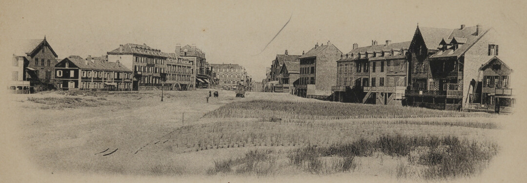 Anonyme, Place de l’Entonnoir, carte postale n&b, ca. 1900, coll. Musée Opale Sud, Berck-sur-Mer