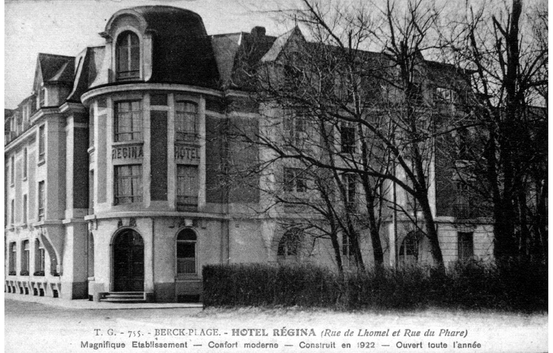 Anonyme, Berck-Plage Hôtel Régina, carte postale n&b, ca. 1922, coll. Musée Opale Sud, Berck-sur-Mer