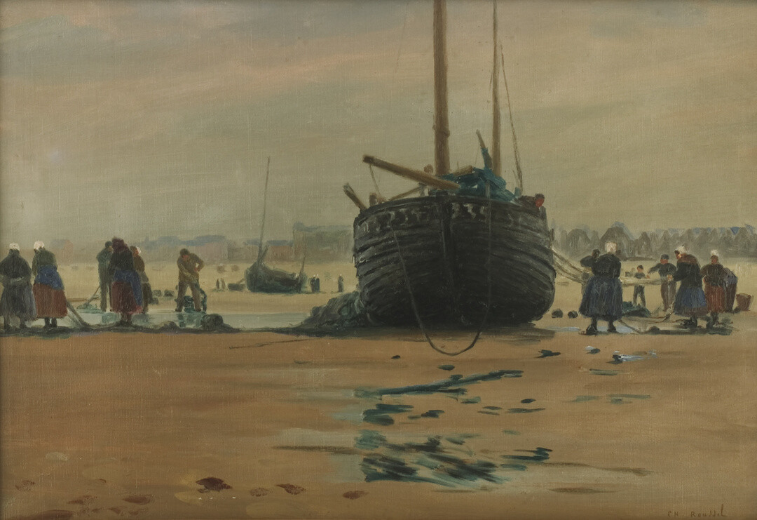 Charles Roussel, Het laden van de netten, coll. Musée Opale Sud, Berck